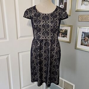 Clearance! Sweet Storm Navy Floral Lace Midi Dress
